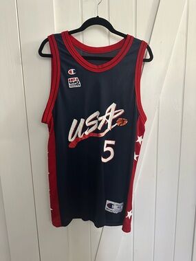 Dream Team USA Olympics Basketball Grant Hill #5 Jersey - Size XL
